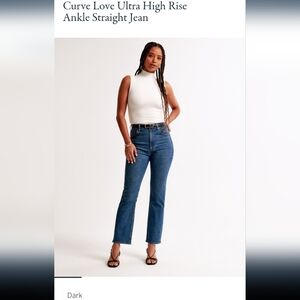 Abercrombie Curve Love Ultra High Rise  Ankle Straight Jean